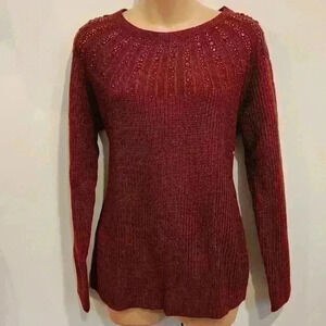 NWT SOHO Jeans New York & Co. NY&C Long Sleeve Embellished Sweater Size M $60
